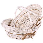 Panier Bianca osier/bois blanc cassé