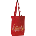 Sac coton rouge Bonnes Fêtes chalets 2 anses - Tote bag