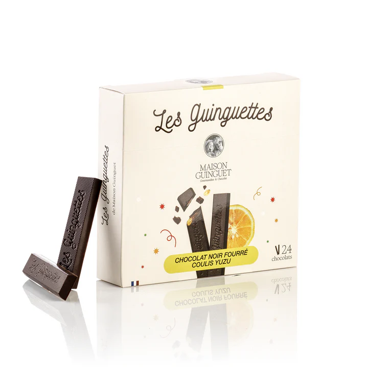 Les Guinguettes chocolat noir fourrées coulis yuzu