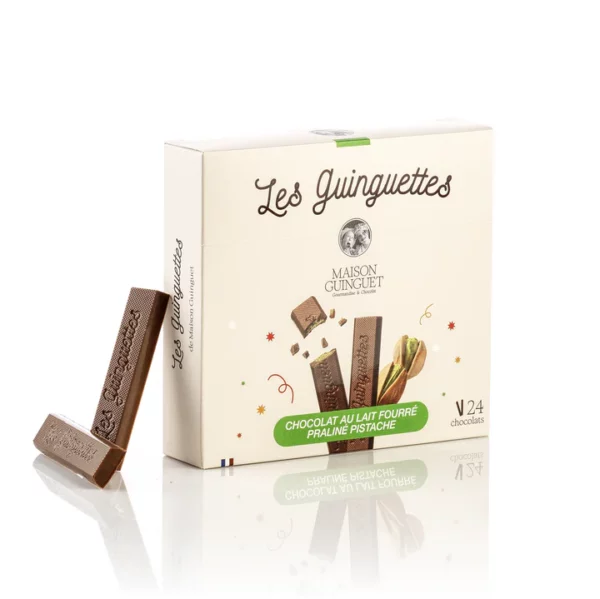 Les Guinguettes chocolat au lait fourrées pistache