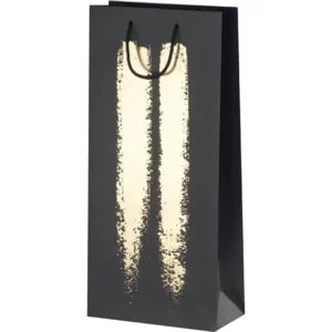 Sac papier noir & or 2 bt 18x9x39cm