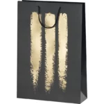 Sac papier noir & or 3 bt 27x9x39cm