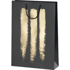 Sac papier noir & or 3 bt 27x9x39cm